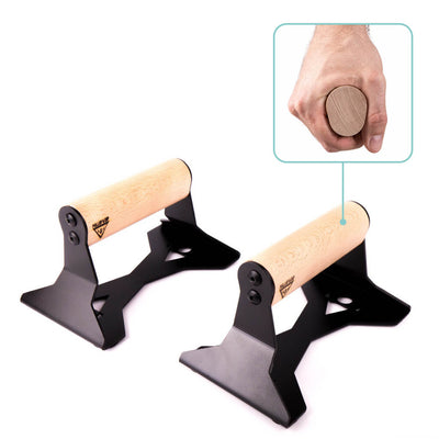 Push-up Bars with Ergonomic Wooden Handles - Pullup & Dip®