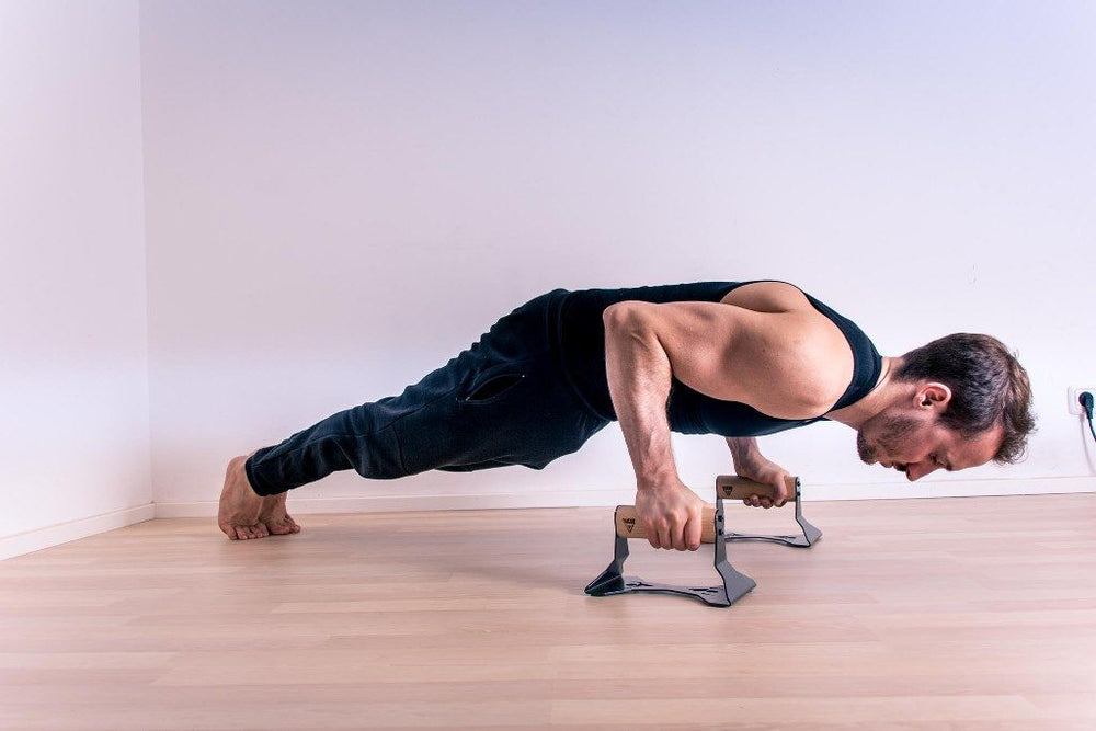 Barres de pompes avec poignées ergonomiques en bois - Pullup & Dip®