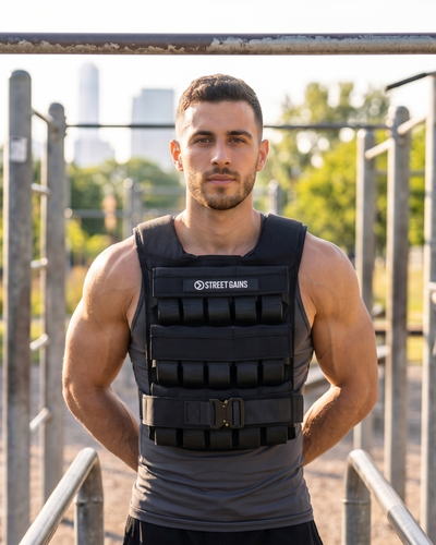 Gilet lesté 30 kg noir – Poids inclus | StreetGains®