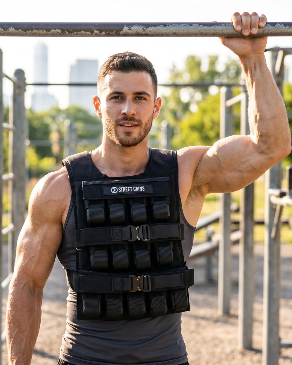 Gilet lesté 40 kg noir – Poids inclus | StreetGains®